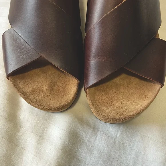 Birkenstock Papillio Samira Leather Wedge Sandals Brown size 40 - Picture 7 of 12